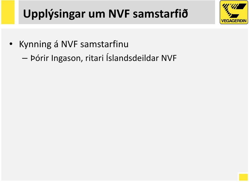 NVF samstarfinu Þórir