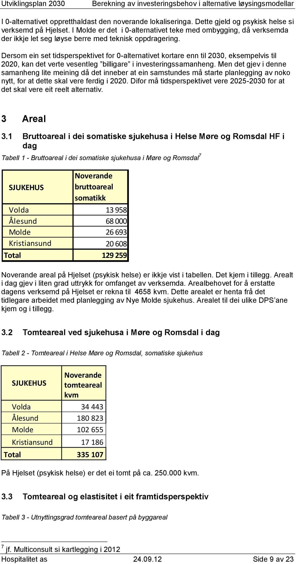 Dersom ein set tidsperspektivet for 0-alternativet kortare enn til 2030, eksempelvis til 2020, kan det verte vesentleg billigare i investeringssamanheng.