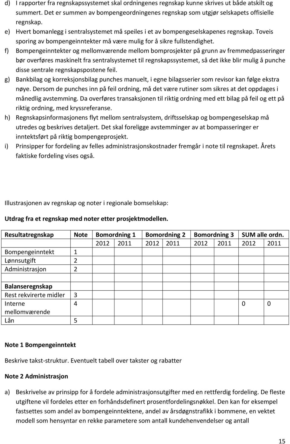 f) Bompengeinntekter og mellomværende mellom bomprosjekter på grunn av fremmedpasseringer bør overføres maskinelt fra sentralsystemet til regnskapssystemet, så det ikke blir mulig å punche disse