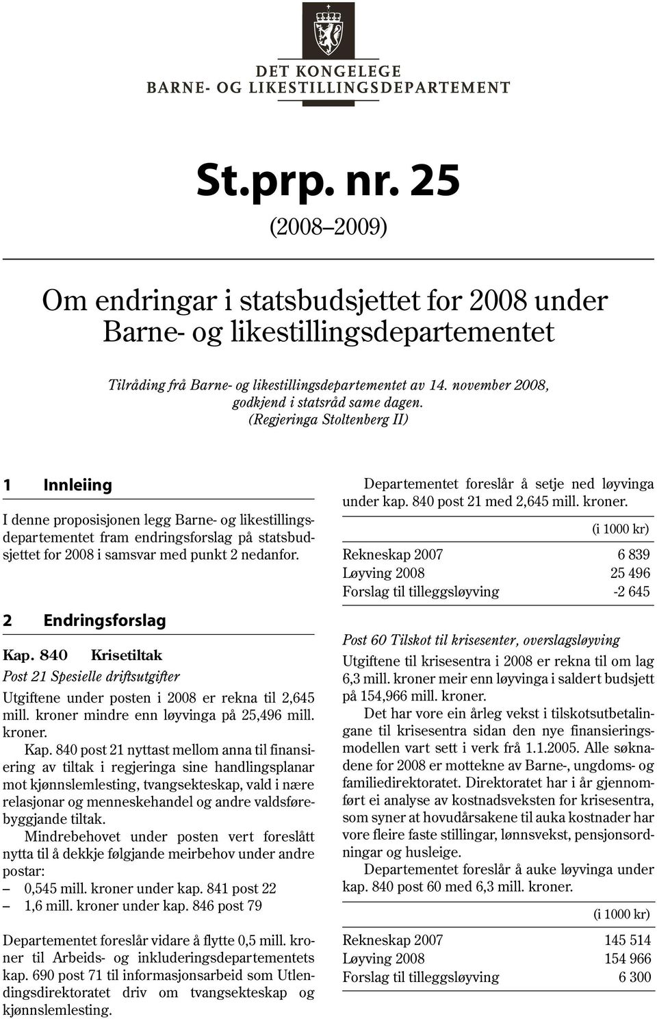 november 2008, godkjend i statsråd same dagen.