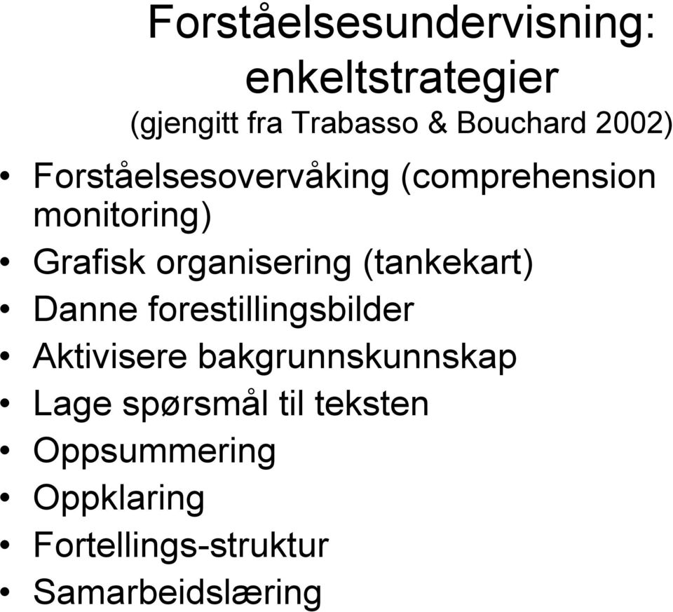 (tankekart) Danne forestillingsbilder Aktivisere bakgrunnskunnskap Lage