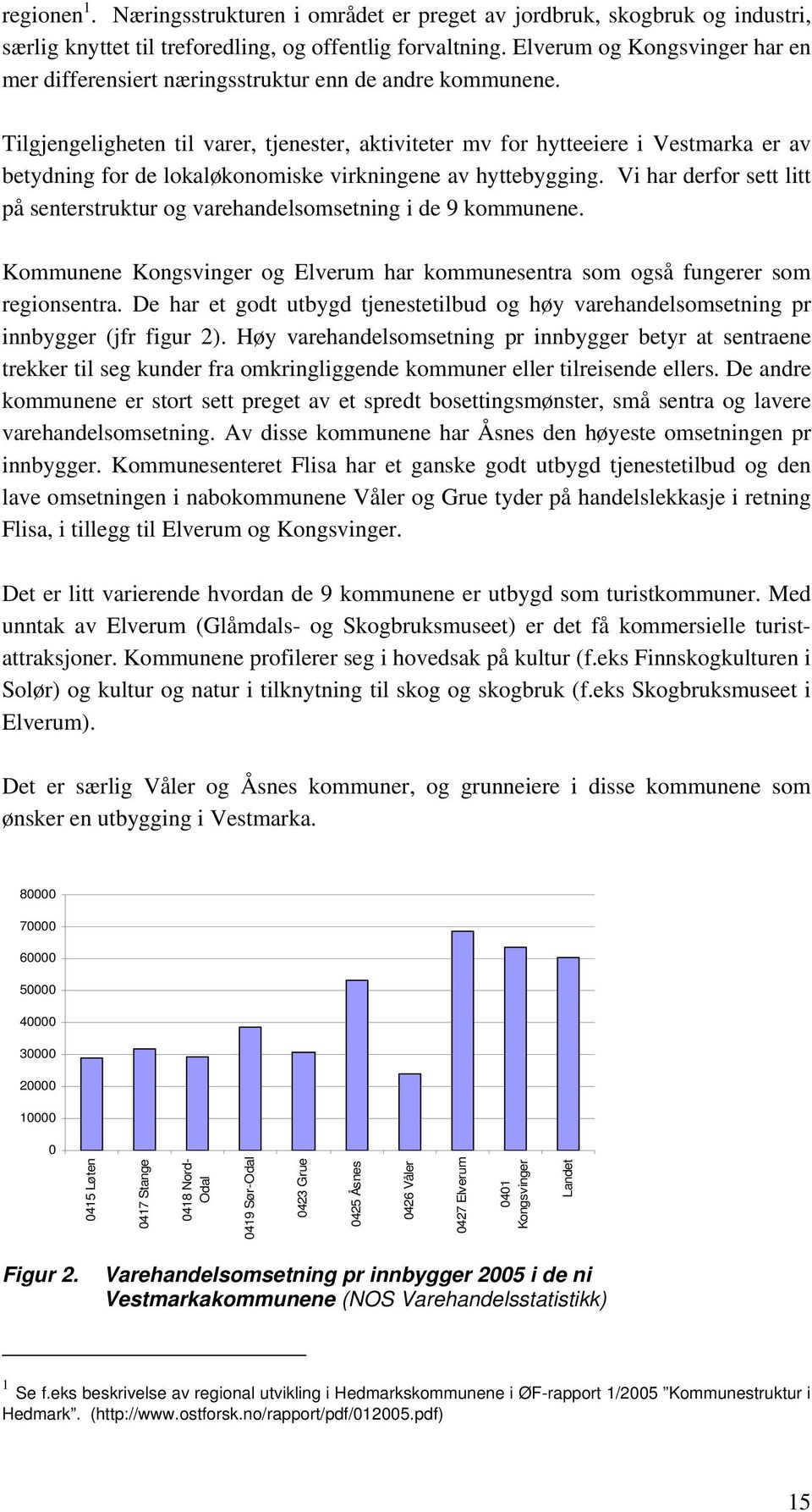 Tilgjengeligheten til varer, tjenester, aktiviteter mv for hytteeiere i Vestmarka er av betydning for de lokaløkonomiske virkningene av hyttebygging.