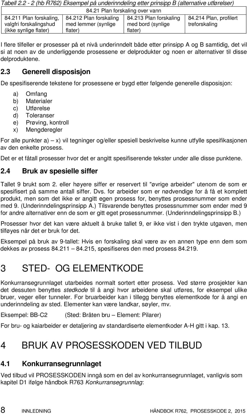 214 Plan, profilert treforskaling I flere tilfeller er prosesser på et nivå underinndelt både etter prinsipp A og B samtidig, det vil si at noen av de underliggende prosessene er delprodukter og noen