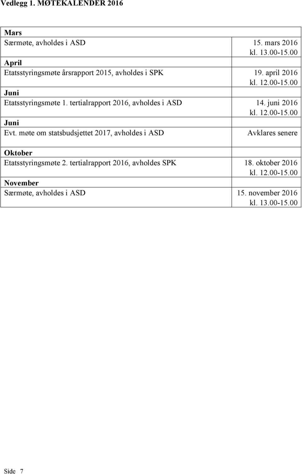 tertialrapport 2016, avholdes i ASD 14. juni 2016 kl. 12.00-15.00 Juni Evt.