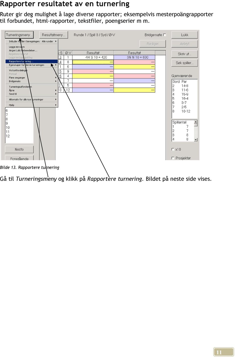 html-rapporter, tekstfiler, poengserier m m. Bilde 13.