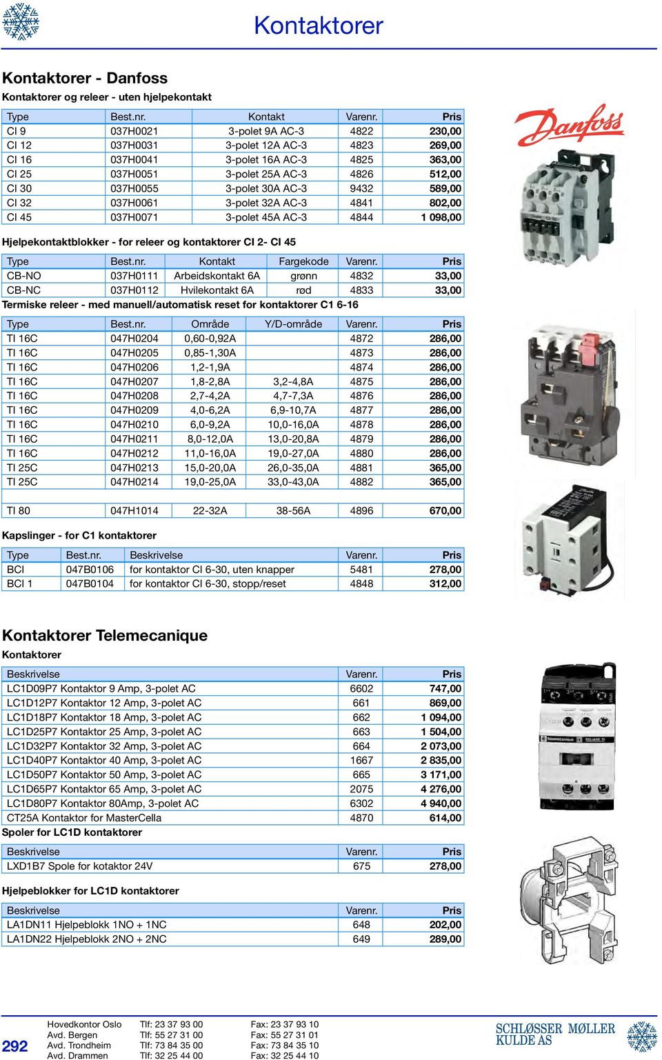 3-polet 30A AC-3 9432 589,00 CI 32 037H0061 3-polet 32A AC-3 4841 802,00 CI 45 037H0071 3-polet 45A AC-3 4844 1 098,00 Hjelpekontaktblokker - for releer og kontaktorer CI 2- CI 45 Type Best.nr.