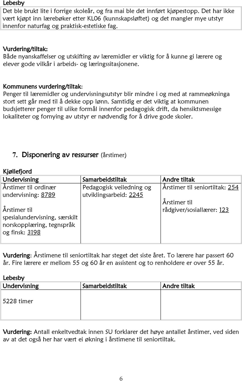 Vurdering/tiltak: Både nyanskaffelser og utskifting av læremidler er viktig for å kunne gi lærere og elever gode vilkår i arbeids- og læringssitasjonene.