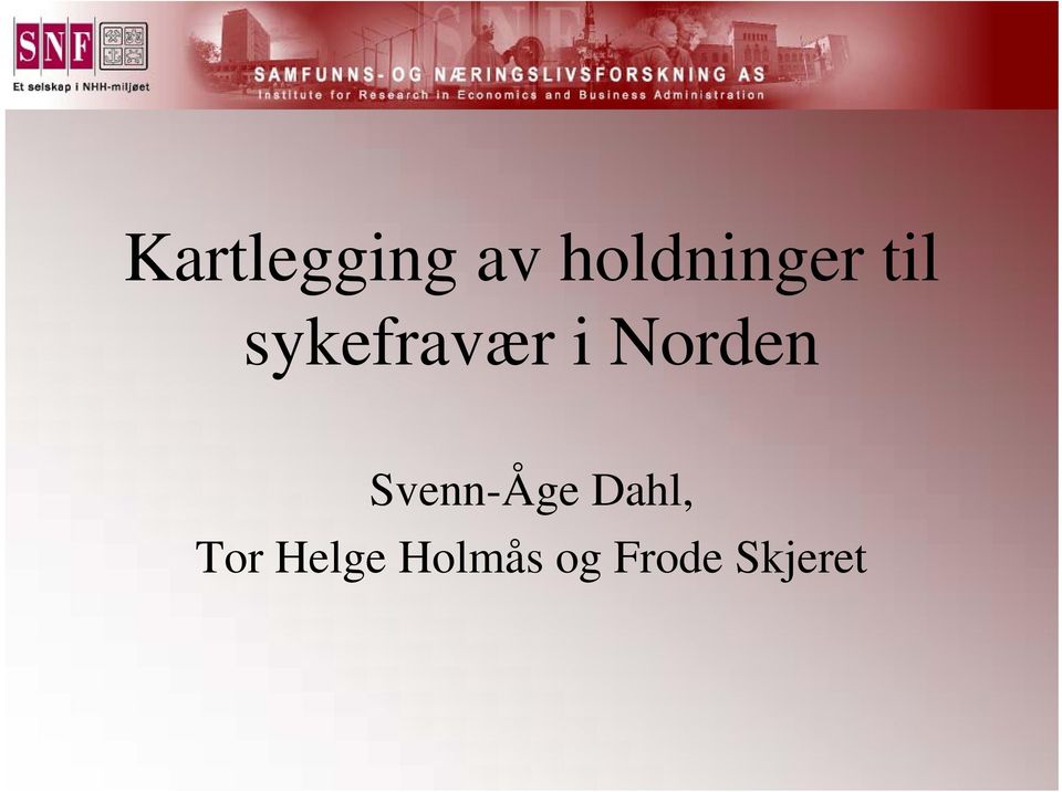 sykefravær i Norden