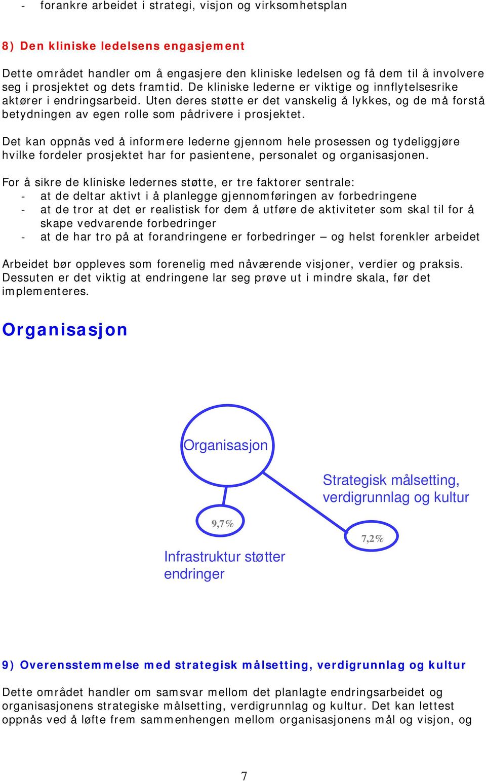 Uten deres støtte er det vanskelig å lykkes, og de må forstå betydningen av egen rolle som pådrivere i prosjektet.