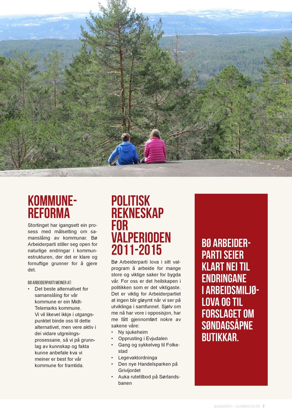 BØ ARBEIDERPARTI MEINER AT: Det beste alternativet for samanslåing for vår kommune er ein Midt- Telemarks kommune.