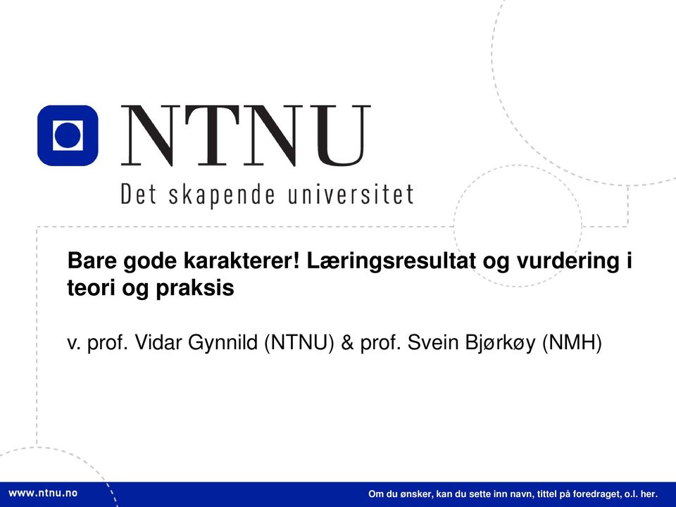 prof. Vidar Gynnild (NTNU) & prof.
