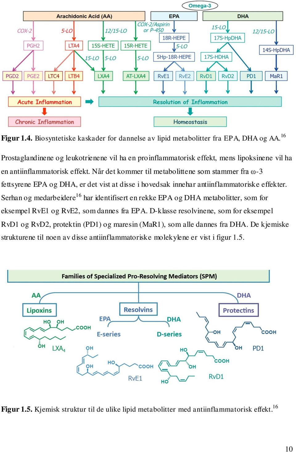 Når det kommer til metabolittene som stammer fra ω-3 fettsyrene EPA og DHA, er det vist at disse i hovedsak innehar antiinflammatoriske effekter.