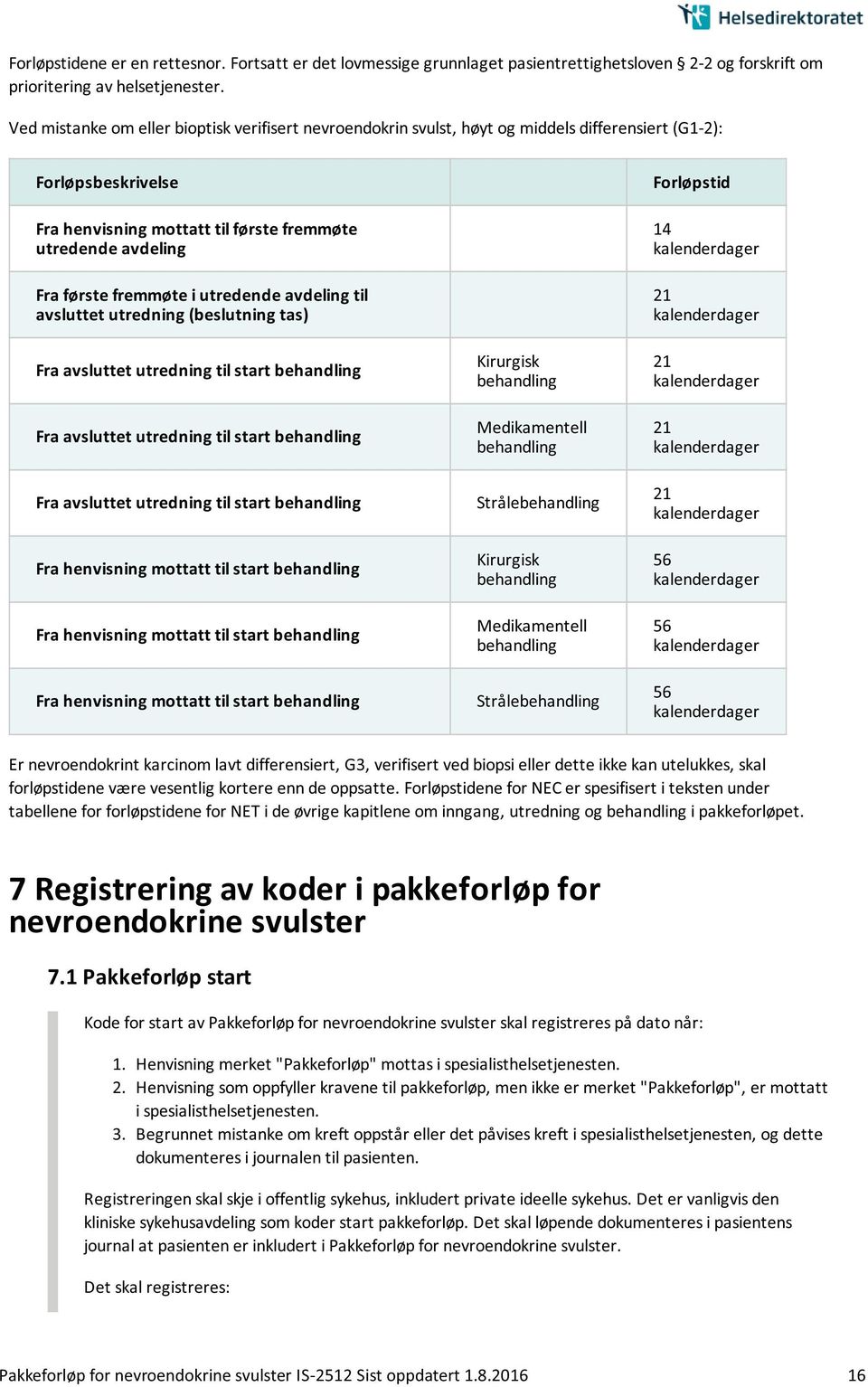 fremmøte i utredende avdeling til avsluttet utredning (beslutning tas) Fra avsluttet utredning til start behandling Fra avsluttet utredning til start behandling Fra avsluttet utredning til start