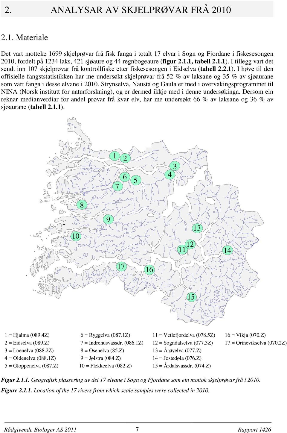 Strynselva, Nausta og Gaula er med i overvakingsprogrammet til NINA (Norsk institutt for naturforskning), og er dermed ikkje med i denne undersøkinga.