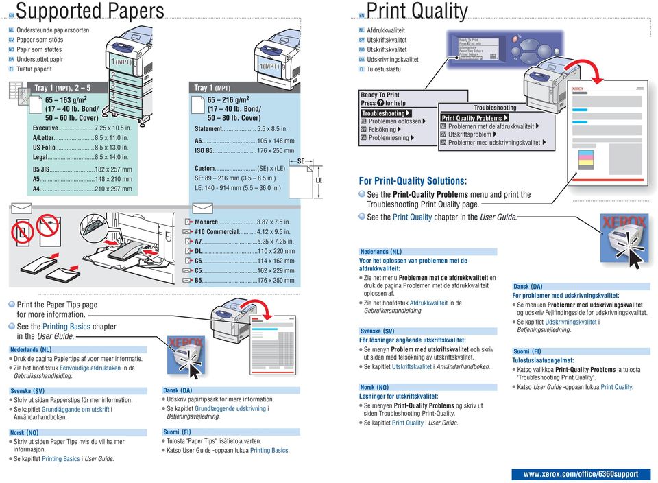 .. 182 x 257 mm A5... 148 x 210 mm A4... 210 x 297 mm 65 163 g/m 2 (17 40 lb. Bond/ 50 60 lb. Cover) Druk de pagina Papiertips af voor meer informatie.