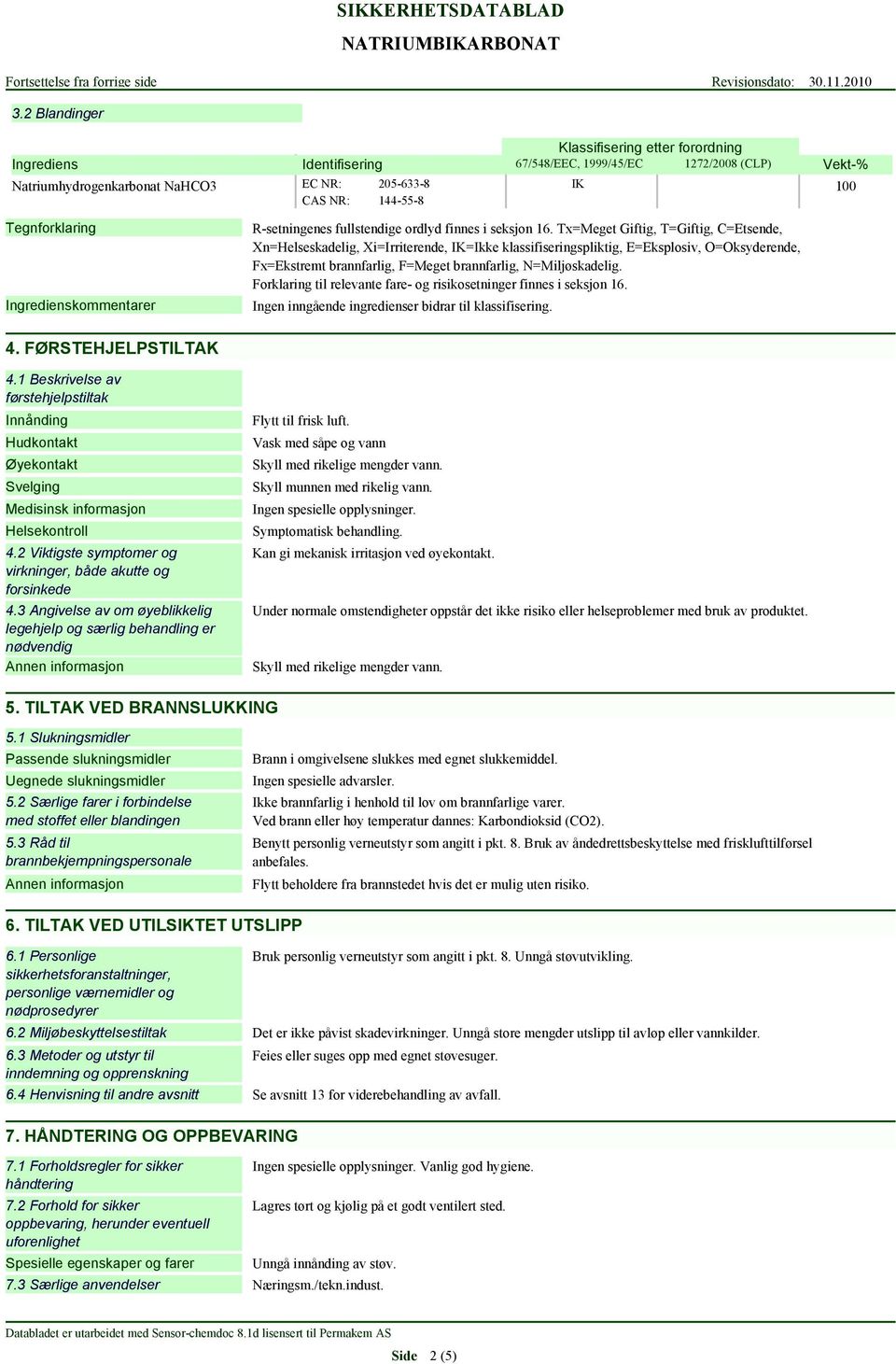 Tx=Meget Giftig, T=Giftig, C=Etsende, Xn=Helseskadelig, Xi=Irriterende, IK=Ikke klassifiseringspliktig, E=Eksplosiv, O=Oksyderende, Fx=Ekstremt brannfarlig, F=Meget brannfarlig, N=Miljøskadelig.