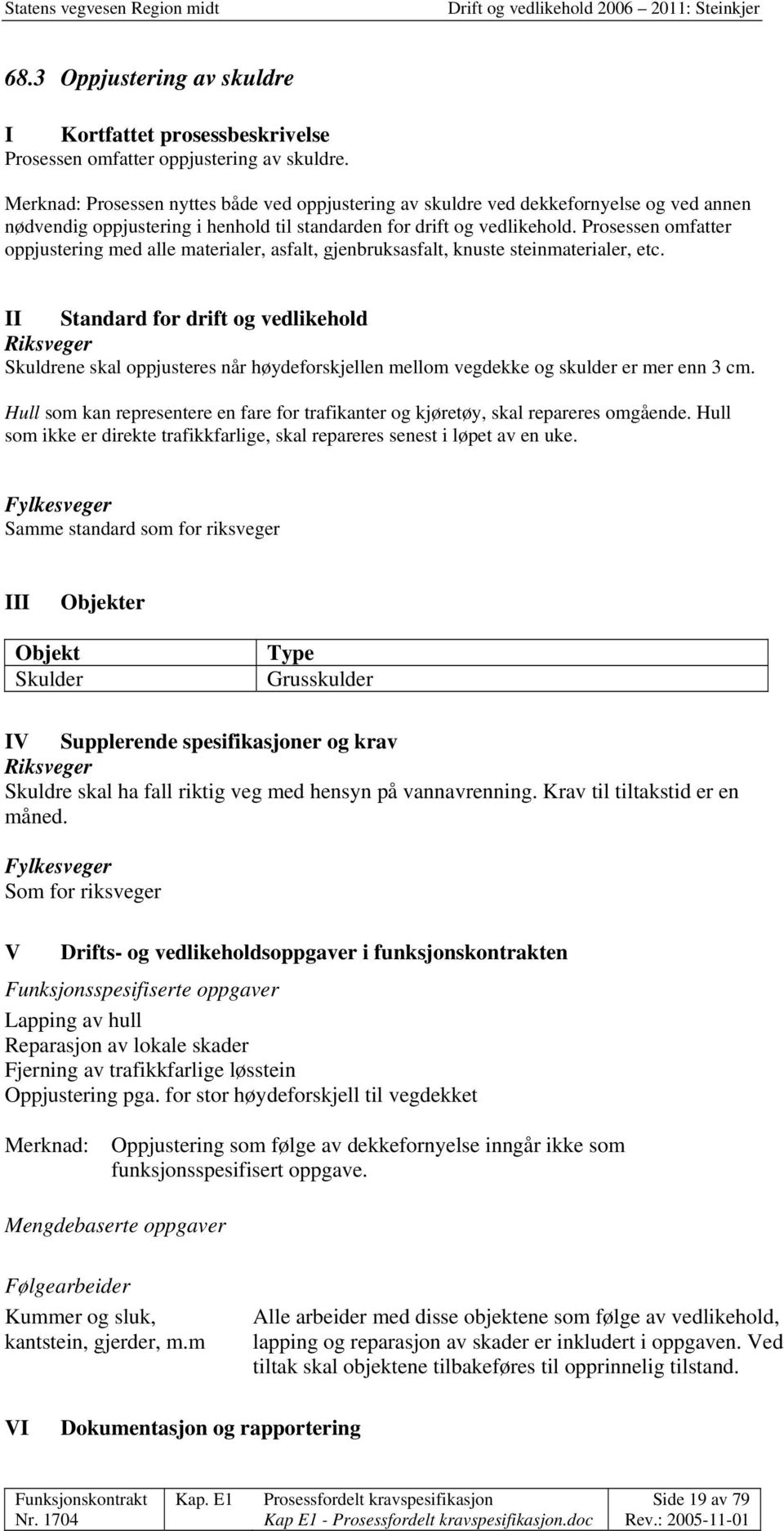 Prosessen omfatter oppjustering med alle materialer, asfalt, gjenbruksasfalt, knuste steinmaterialer, etc.