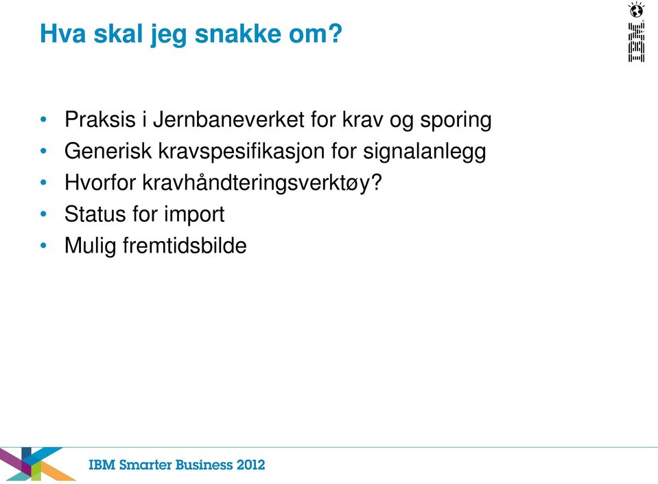 Generisk kravspesifikasjon for signalanlegg