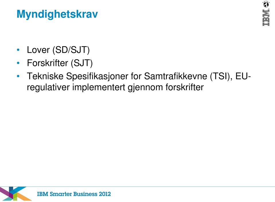 Spesifikasjoner for Samtrafikkevne