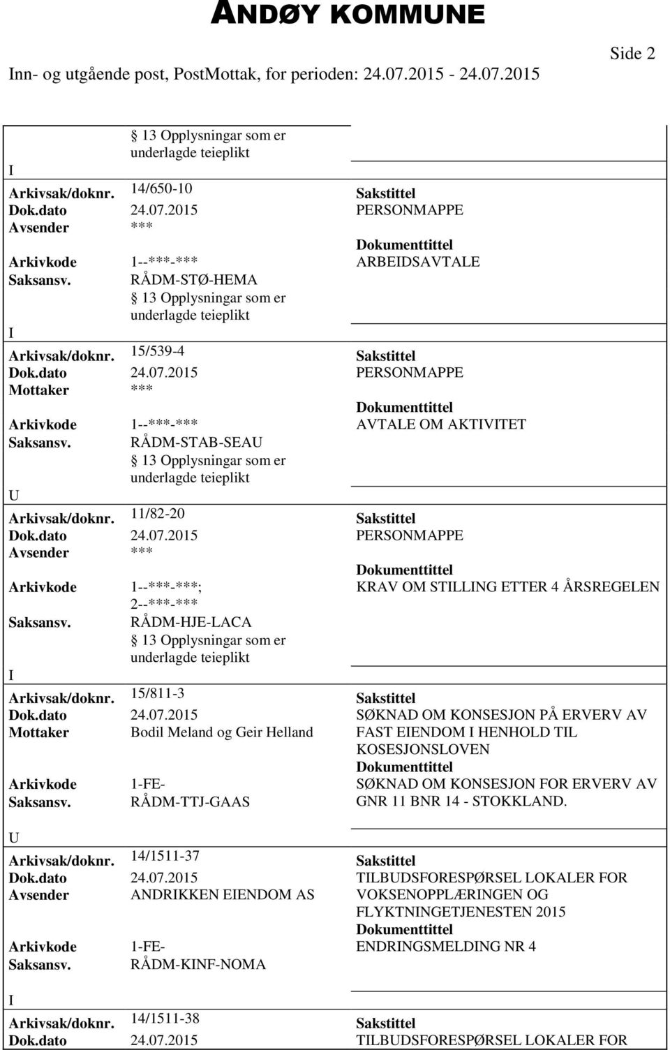 15/811-3 Sakstittel Dok.dato 24.07.