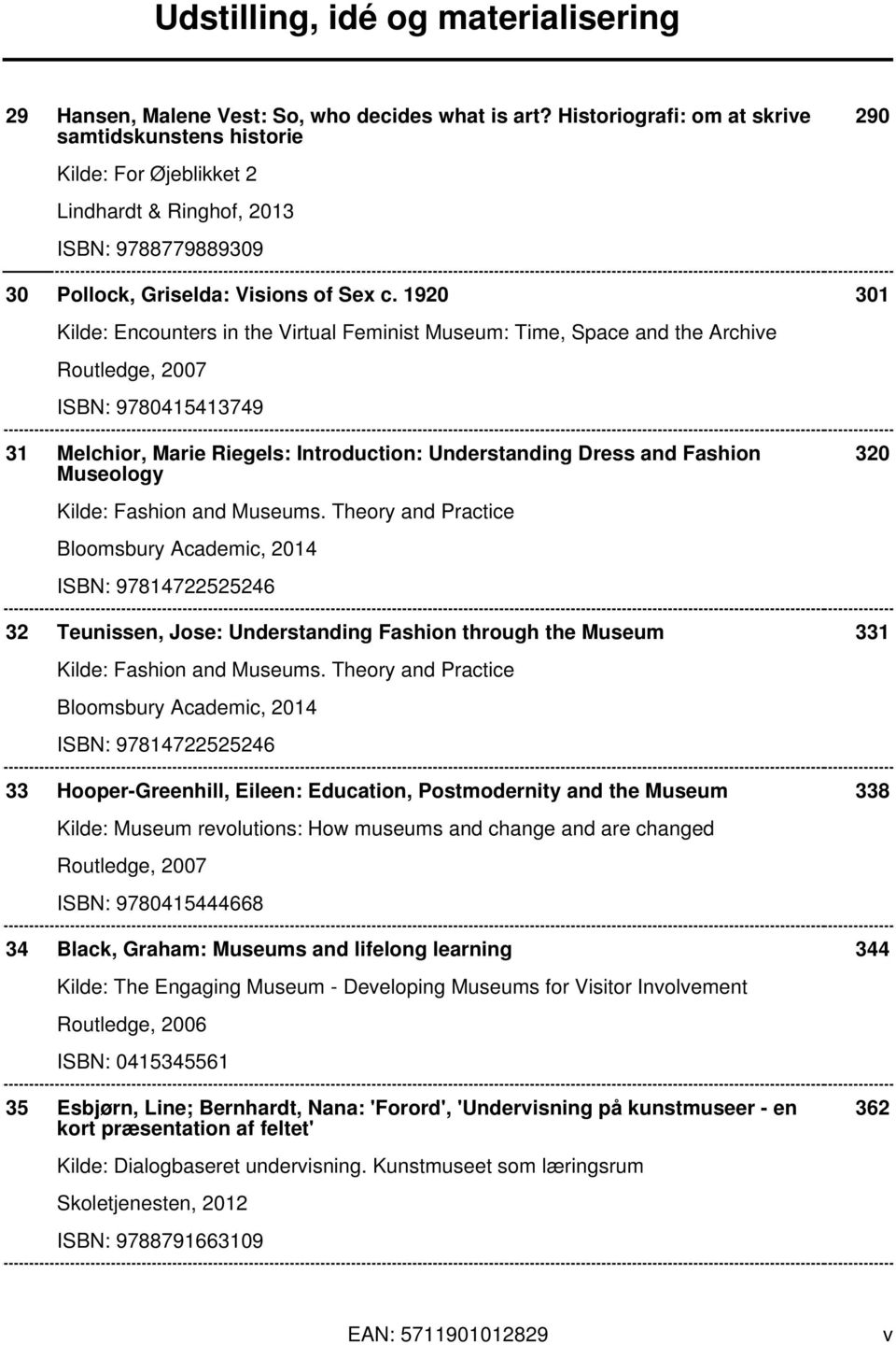 1920 301 Kilde: Encounters in the Virtual Feminist Museum: Time, Space and the Archive Routledge, 2007 ISBN: 9780415413749 31 Melchior, Marie Riegels: Introduction: Understanding Dress and Fashion