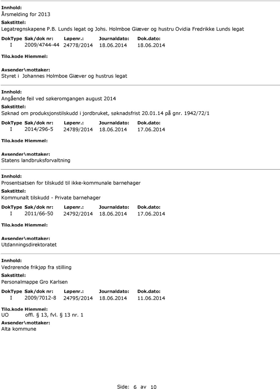 august 2014 Søknad om produksjonstilskudd i jordbruket, søknadsfrist 20.01.14 på gnr.