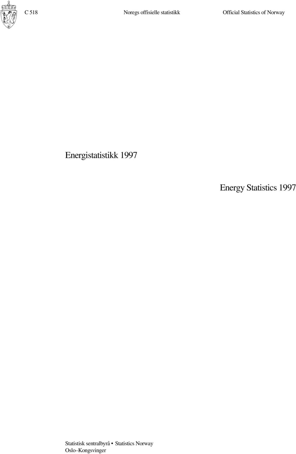 Energistatistikk 997 Energy Statistics