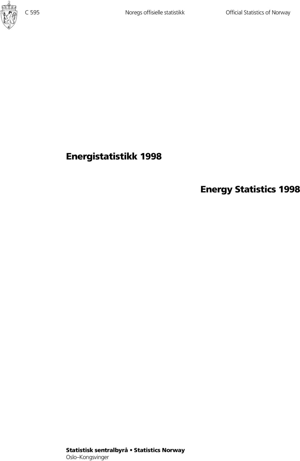 Energistatistikk 1998 Energy Statistics