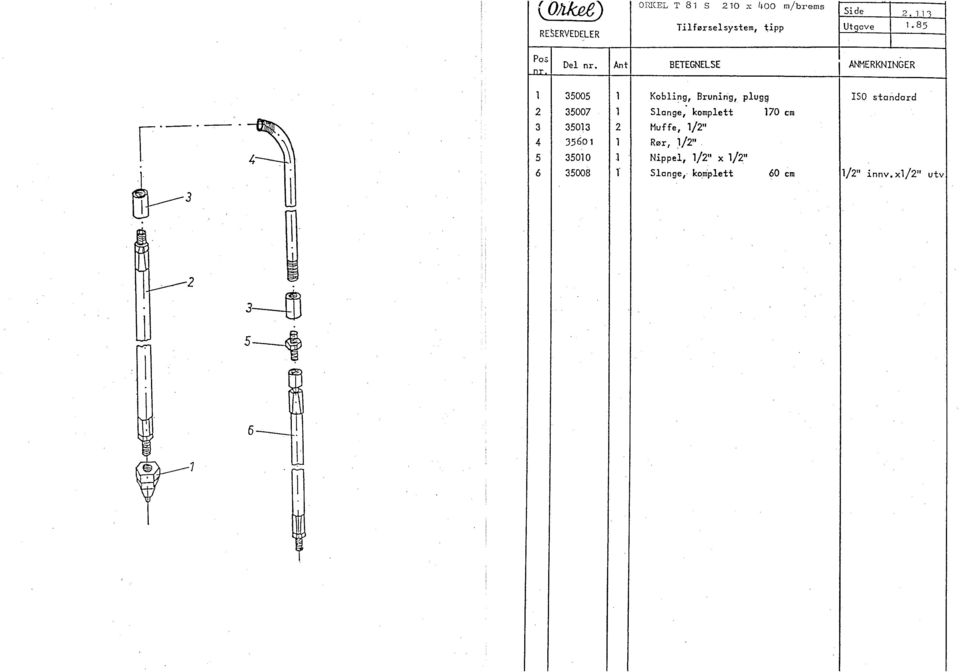 Ant BETEGNELSE ANMERKNNGER r--- &---3 3--rn s-t 35005 35007 3 3503 3560 5 3500 6