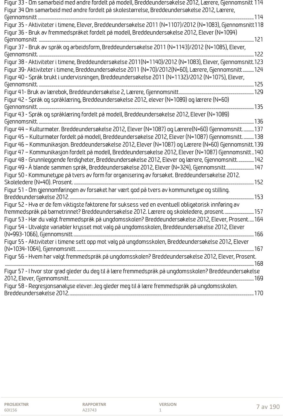 .. 4 Figur 35 - Aktiviteter i timene, Elever, Breddeundersøkelse 20 (N=07)/202 (N=083), Gjennomsnitt8 Figur 36 - Bruk av fremmedspråket fordelt på modell, Breddeundersøkelse 202, Elever (N=094) .