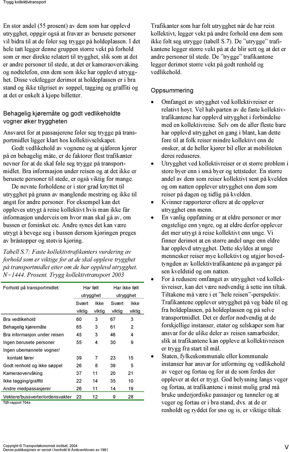 som ikke har opplevd utrygghet. Disse vektlegger derimot at holdeplassen er i bra stand og ikke tilgriset av søppel, tagging og graffiti og at det er enkelt å kjøpe billetter.