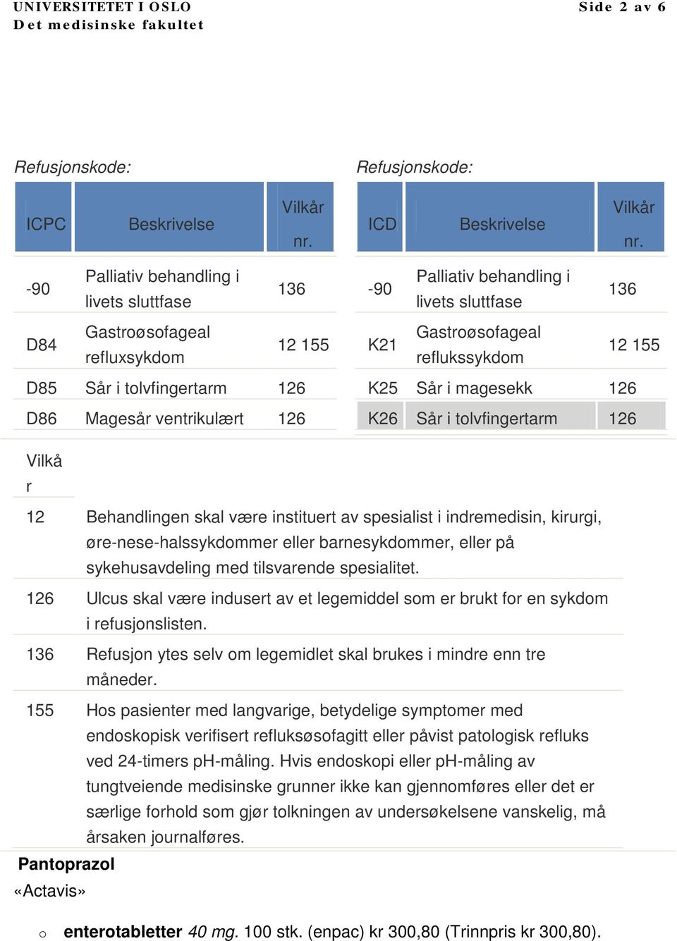 barnesykdommer, eller på sykehusavdeling med tilsvarende spesialitet. 126 Ulcus skal være indusert av et legemiddel som er brukt for en sykdom i refusjonslisten.