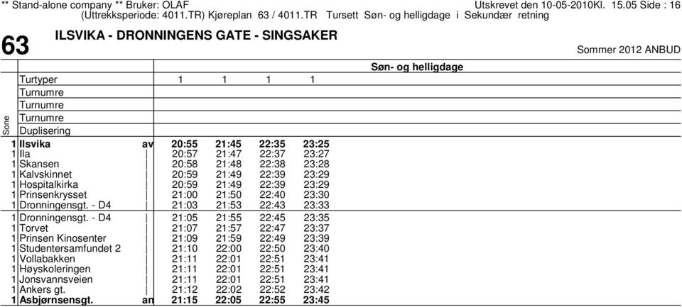 - D4 Torvet Prinsen Kinosenter Studentersamfundet 2 Vollabakken Høyskoleringen Jonsvnsveien Ankers gt. Asbjørnsensgt.