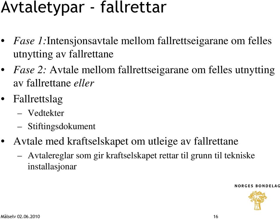 Fallrettslag Vedtekter Stiftingsdokument Avtale med kraftselskapet om utleige av fallrettane