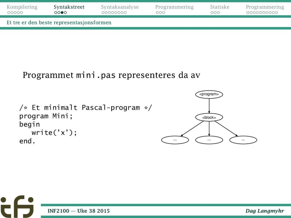 pas representeres da av <program> /* Et