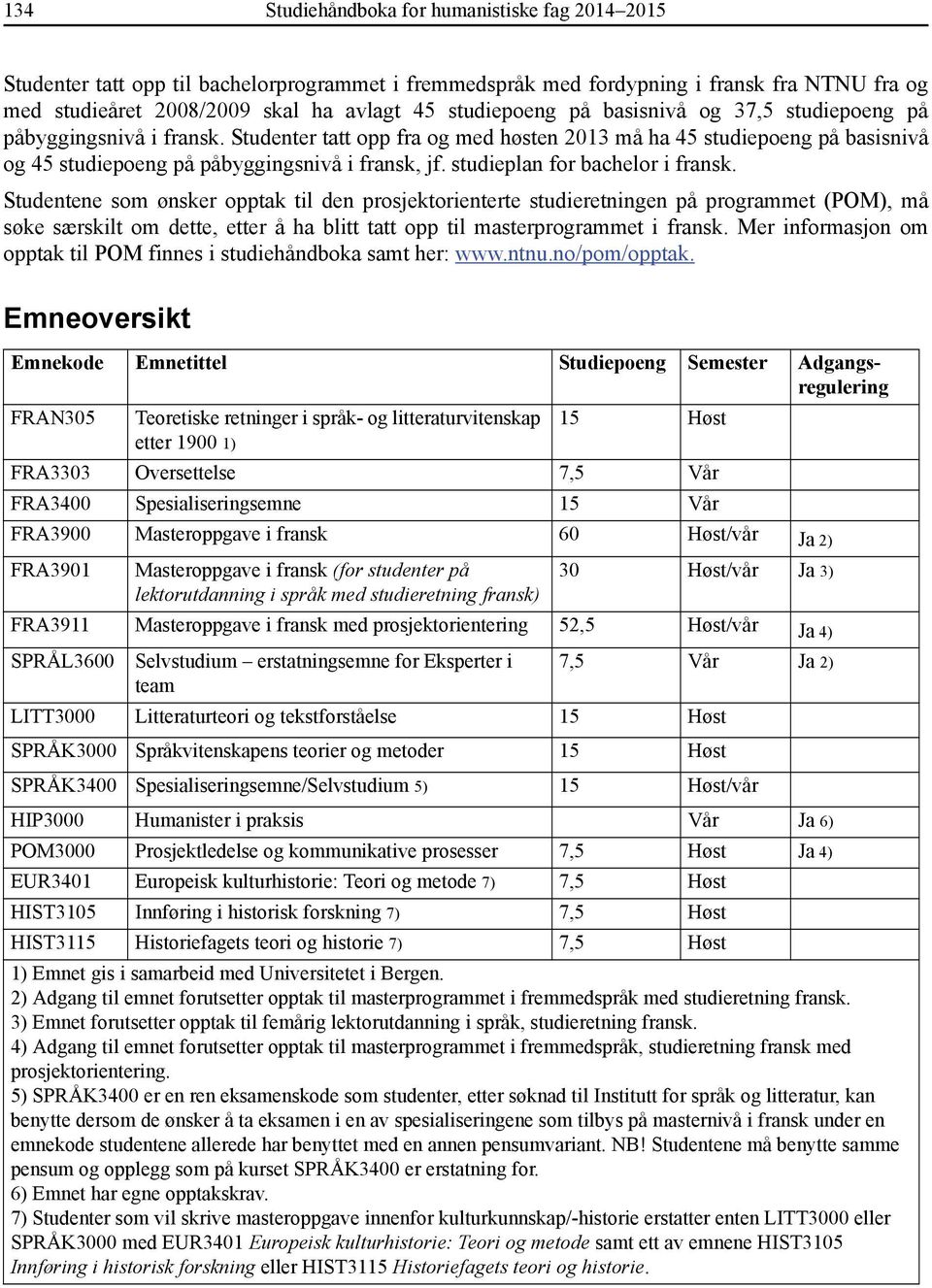 studieplan for bachelor i fransk.