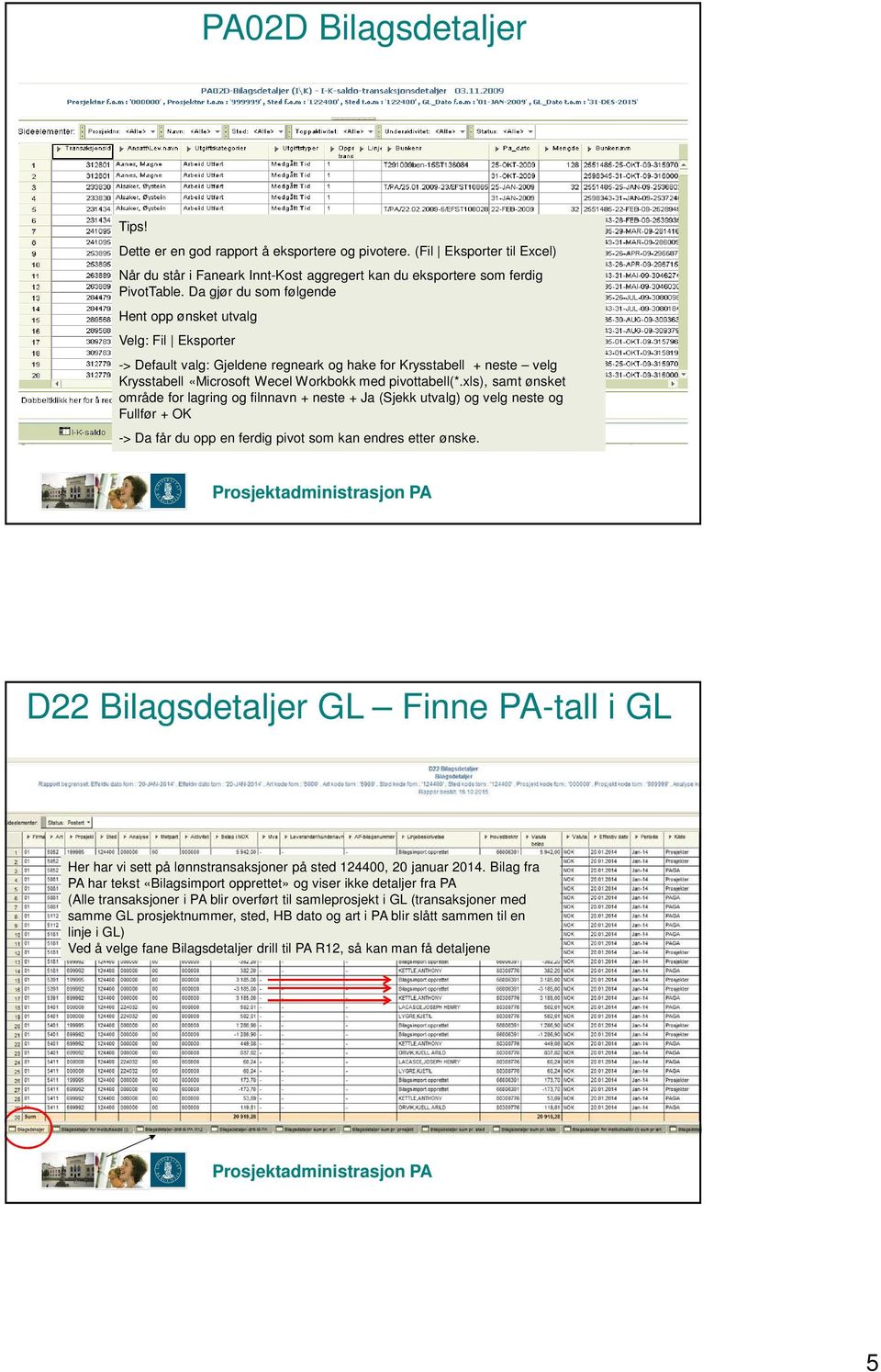 xls), samt ønsket område for lagring og filnnavn + neste + Ja (Sjekk utvalg) og velg neste og Fullfør + OK -> Da får du opp en ferdig pivot som kan endres etter ønske.