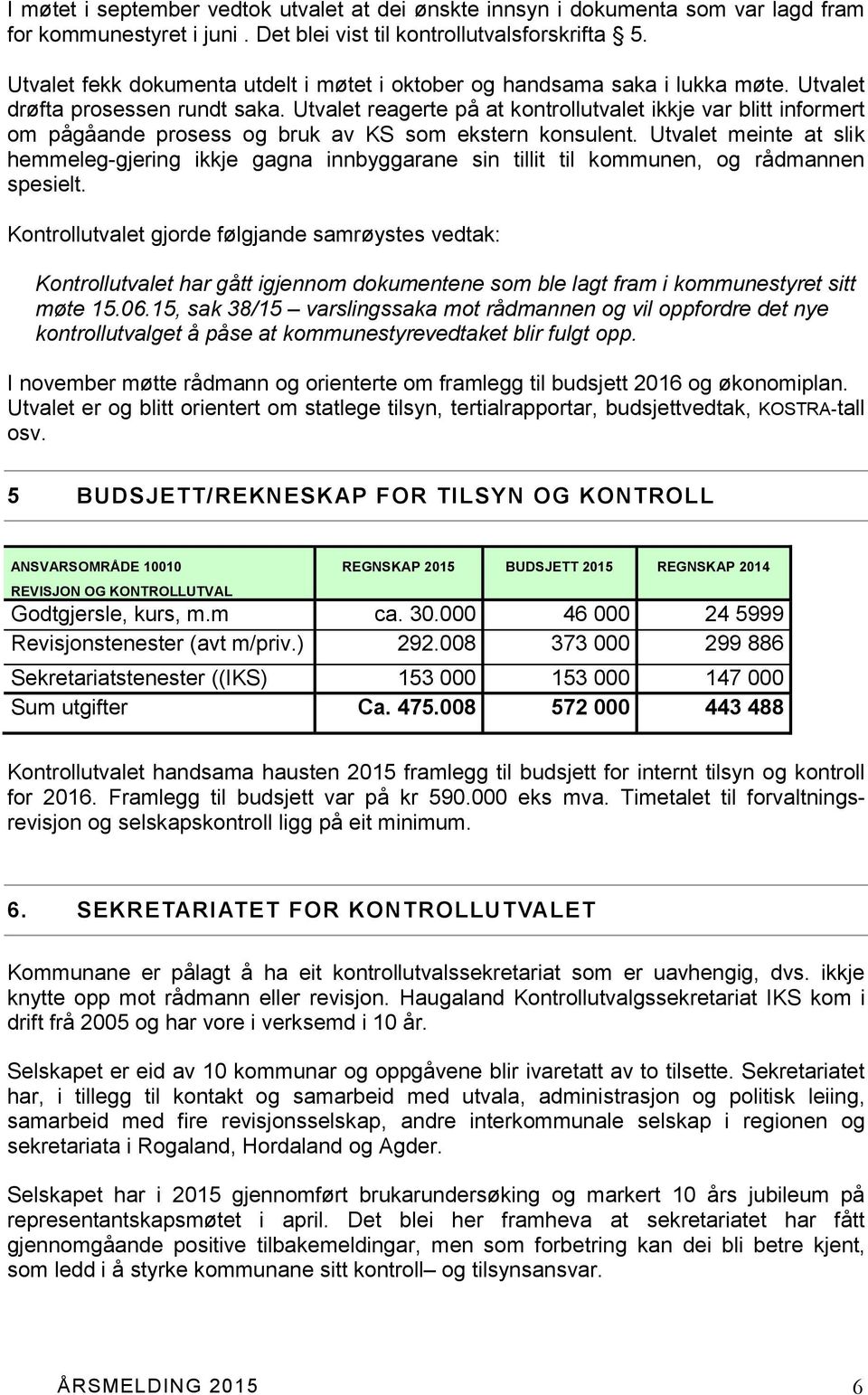 Utvalet reagerte på at kontrollutvalet ikkje var blitt informert om pågåande prosess og bruk av KS som ekstern konsulent.