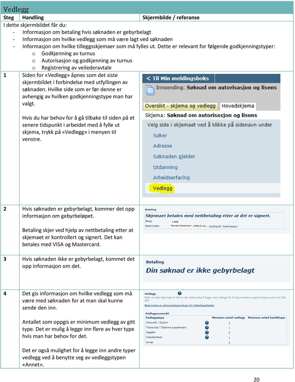 Dette er relevant for følgende godkjenningstyper: o Godkjenning av turnus o Autorisasjon og godkjenning av turnus o Registrering av veilederavtale 1 Siden for «Vedlegg» åpnes som det siste