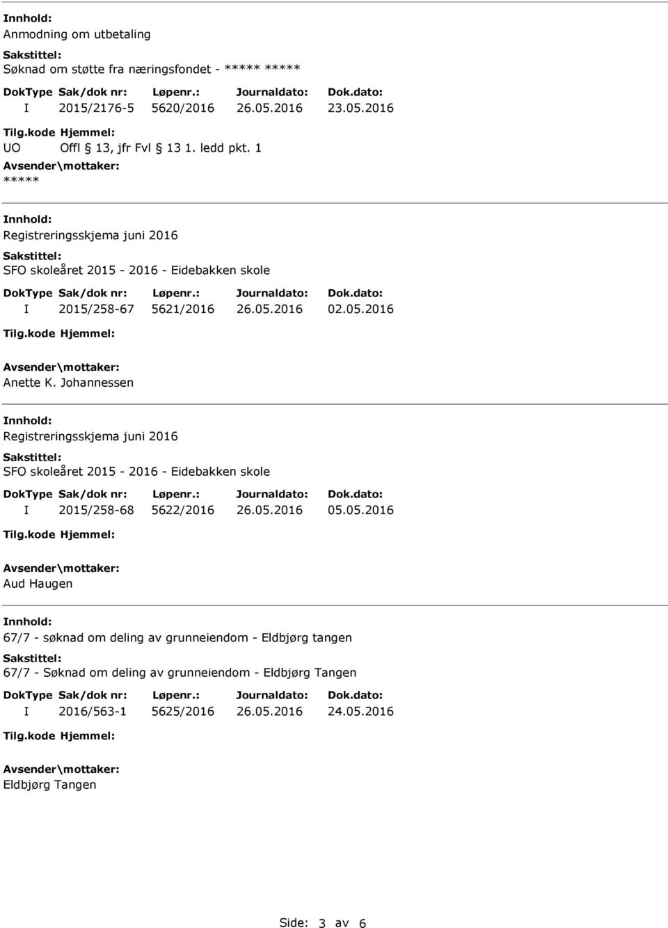 Johannessen nnhold: 2015/258-68 5622/2016 05.