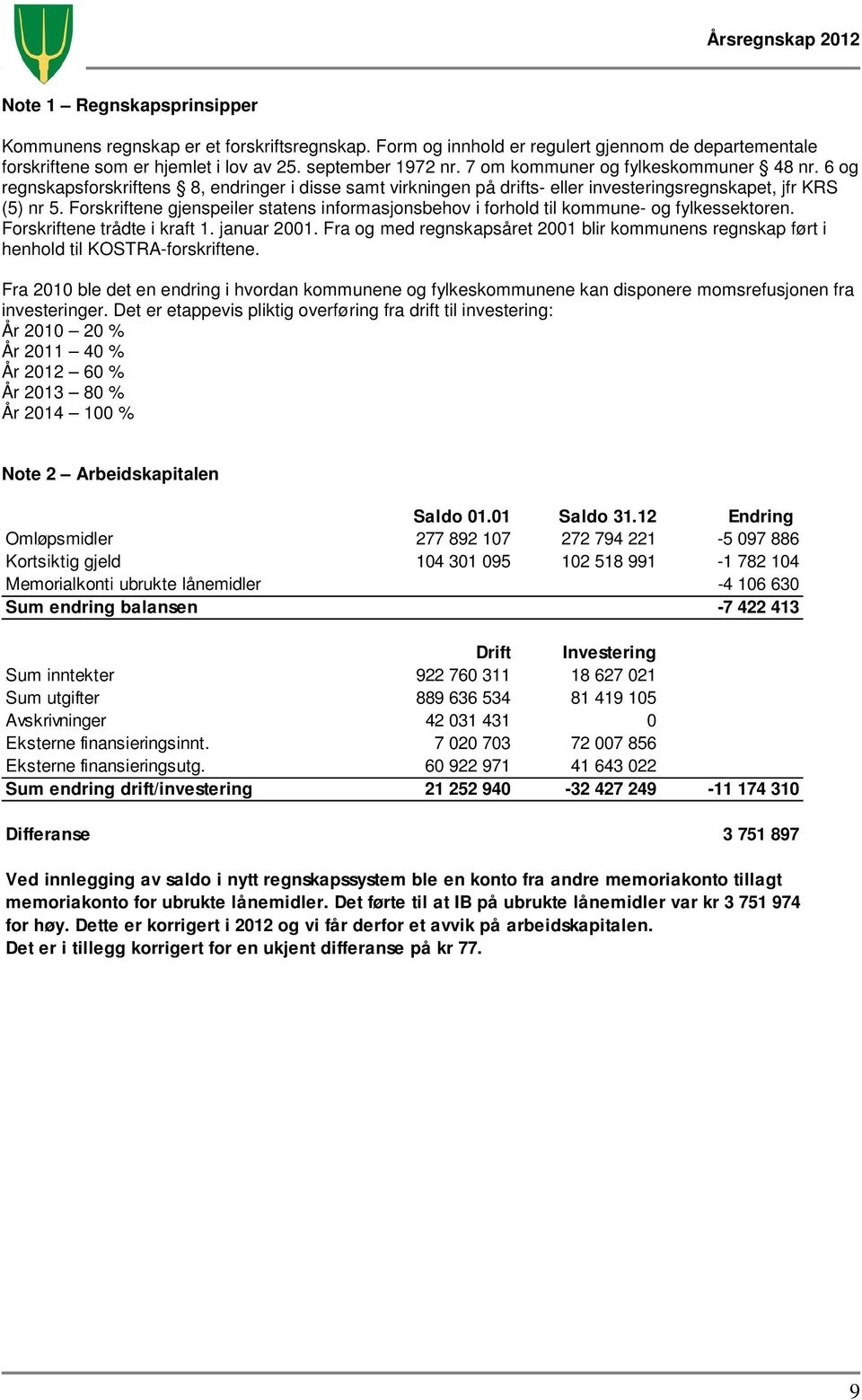 Forskriftene gjenspeiler statens informasjonsbehov i forhold til kommune- og fylkessektoren. Forskriftene trådte i kraft 1. januar 2001.