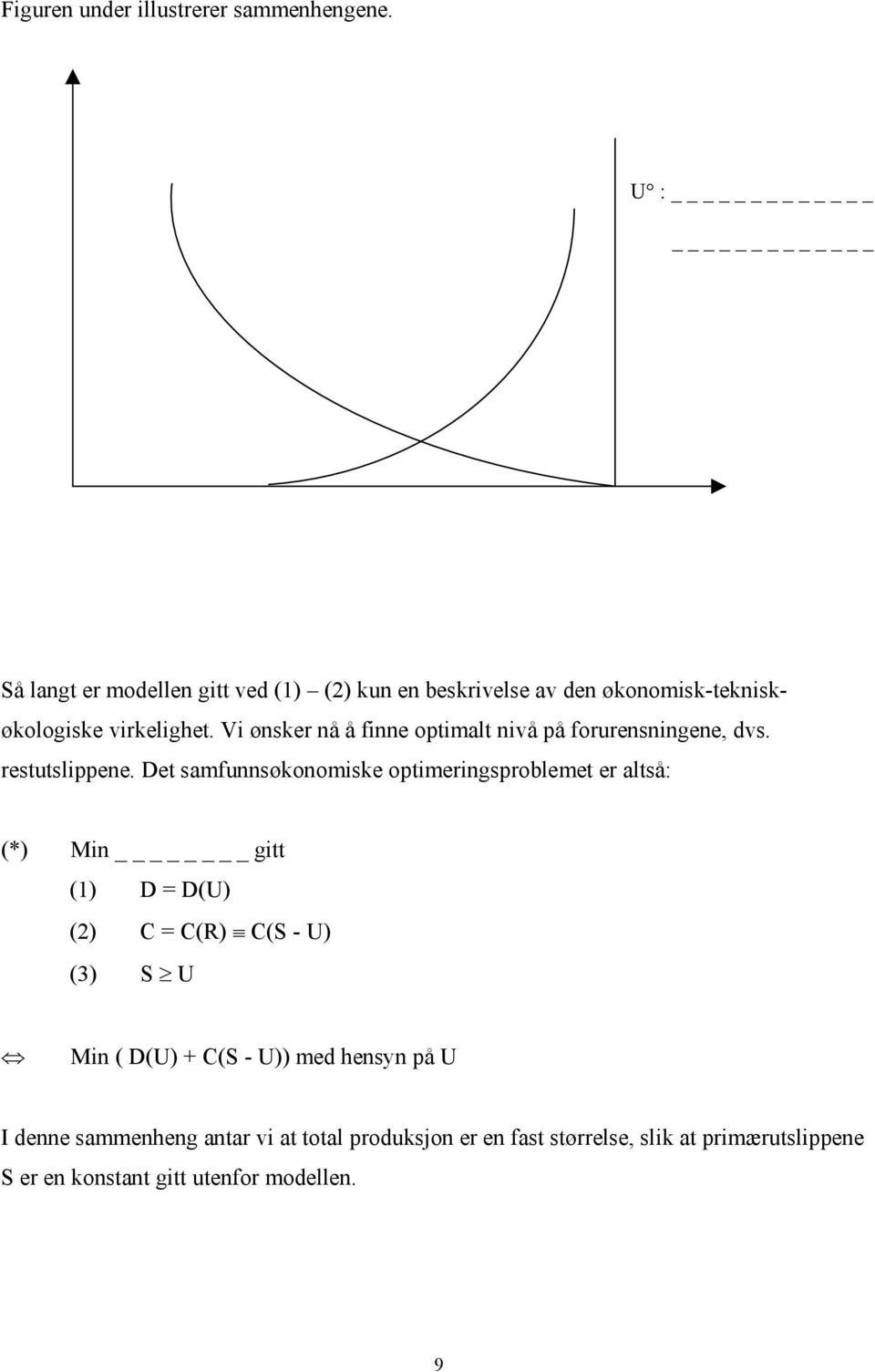 Vi ønsker nå å finne optimalt nivå på forurensningene, dvs. restutslippene.