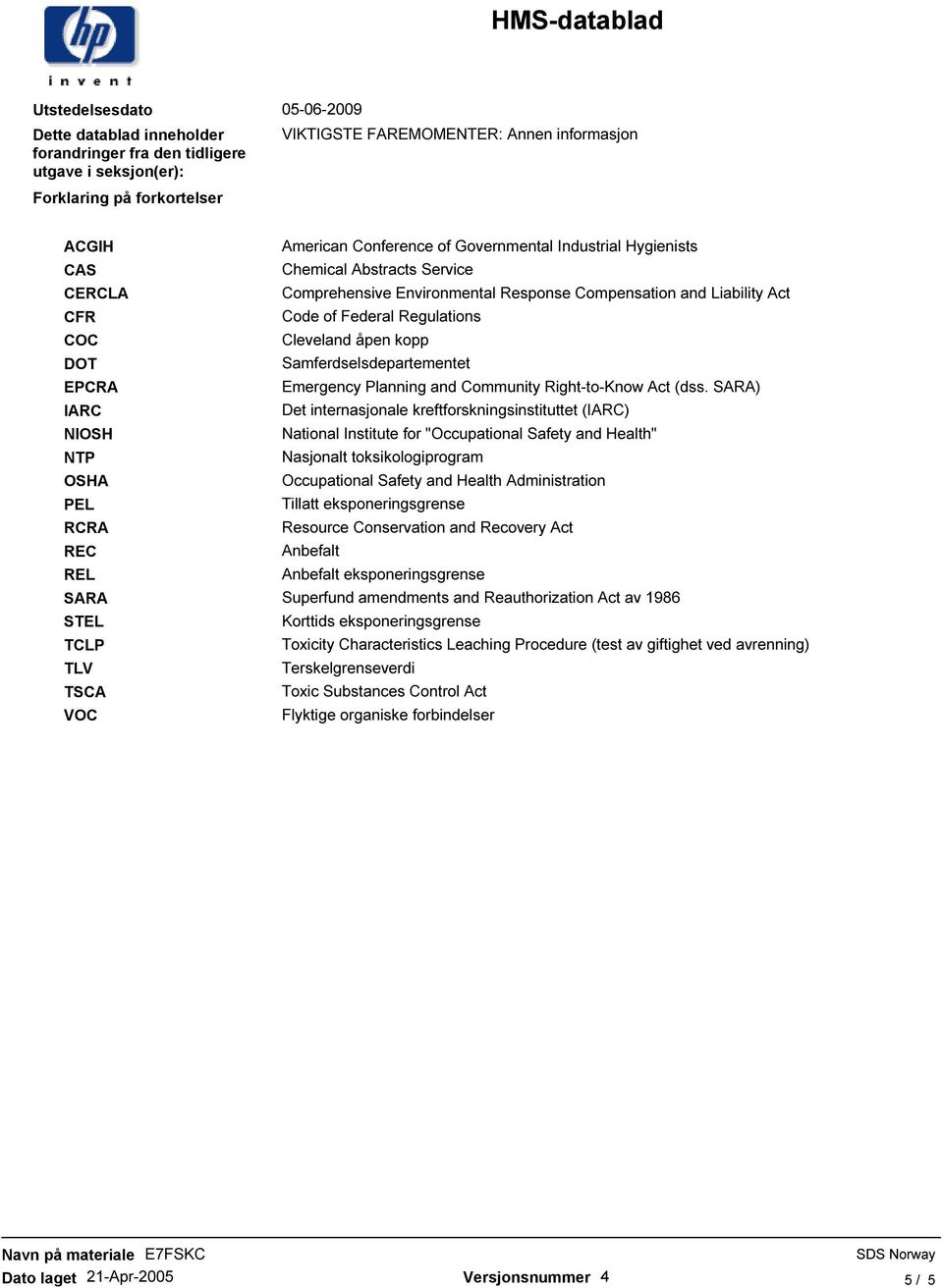 Compensation and Liability Act Code of Federal Regulations Cleveland åpen kopp Samferdselsdepartementet Emergency Planning and Community Right-to-Know Act (dss.