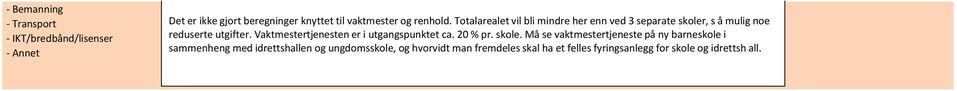 Totalarealet vil bli mindre her enn ved 3 separate skoler, s å mulig noe reduserte utgifter.