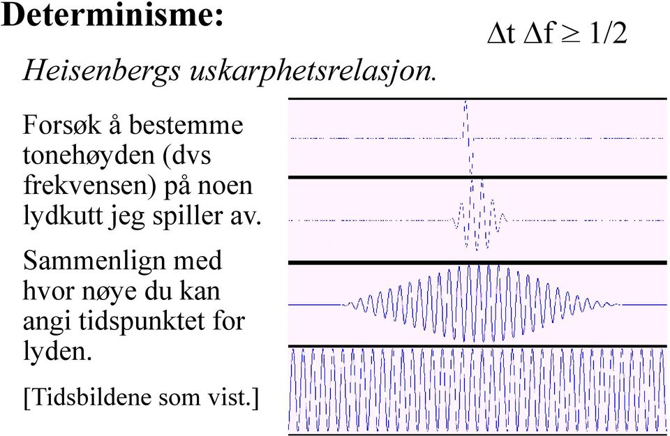 frekvensen) på noen lydkutt jeg spiller av.