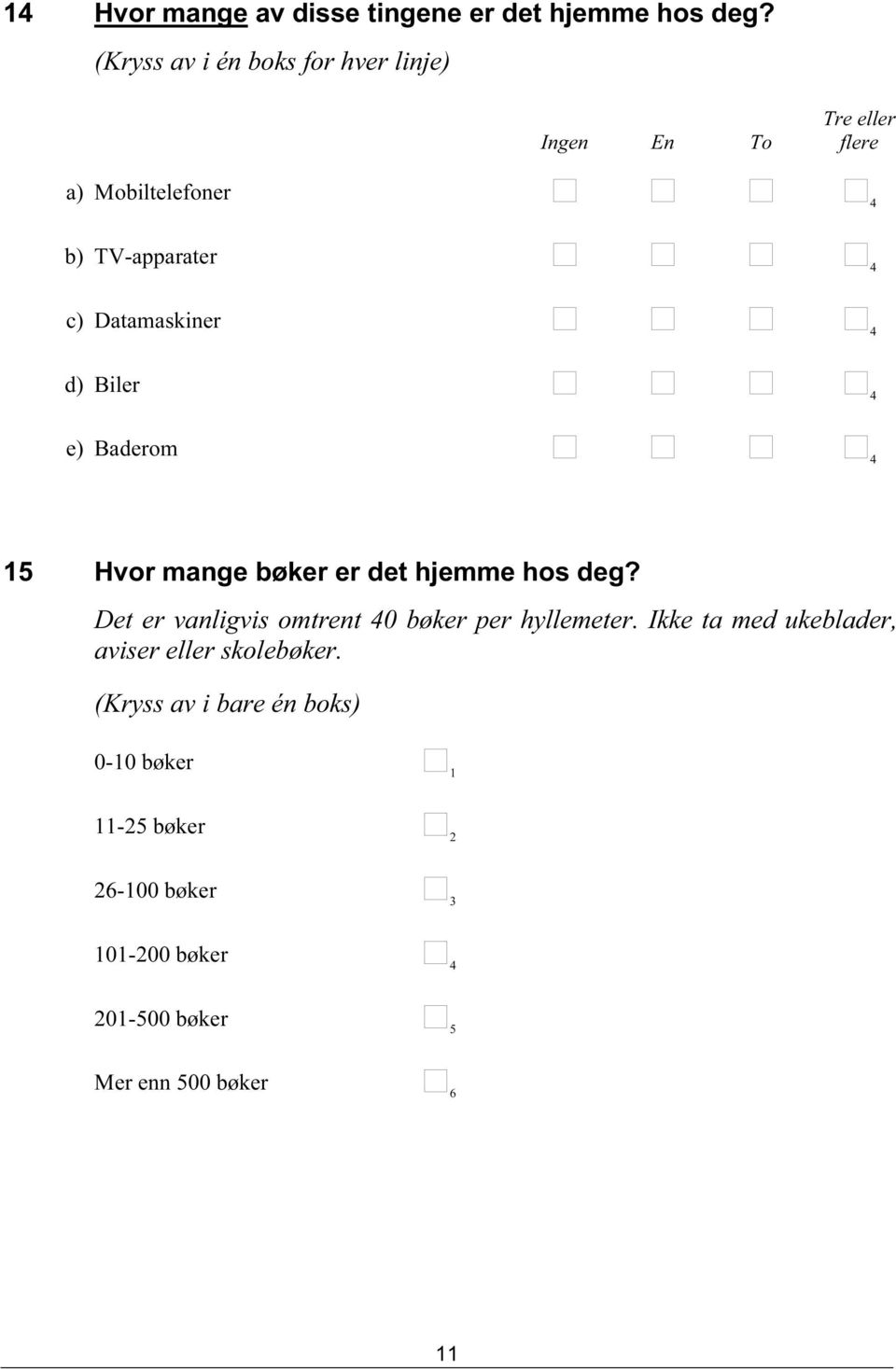 4 15 Hvor mange bøker er det hjemme hos deg? Det er vanligvis omtrent 40 bøker per hyllemeter.