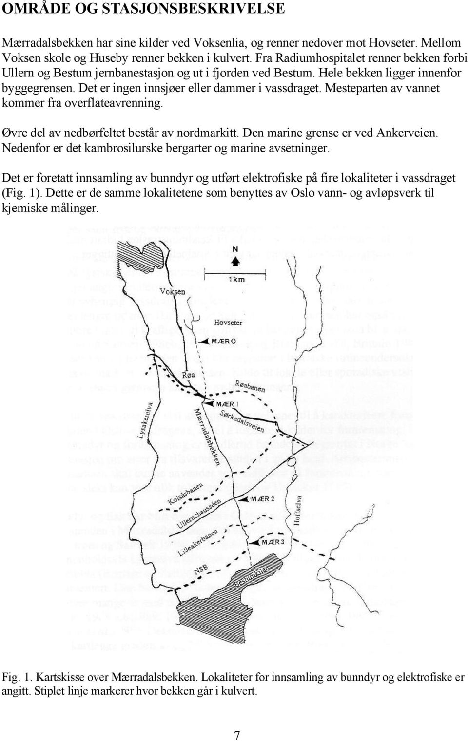 Mesteparten av vannet kommer fra overflateavrenning. Øvre del av nedbørfeltet består av nordmarkitt. Den marine grense er ved Ankerveien.