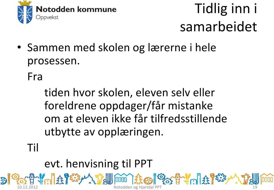 Fra tiden hvor skolen, eleven selv eller foreldrene