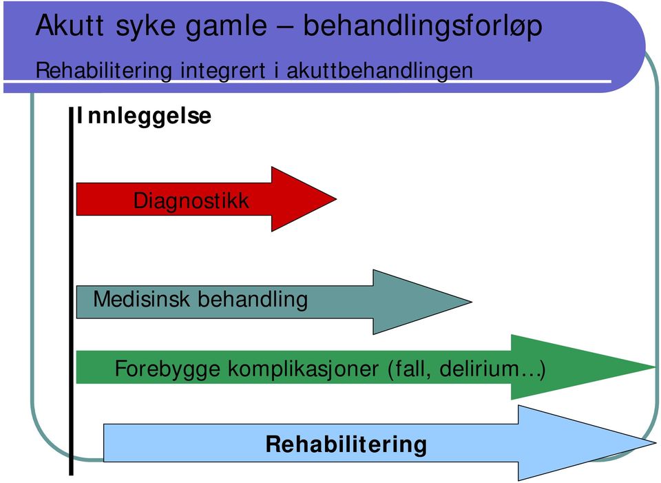 Innleggelse Diagnostikk Medisinsk behandling