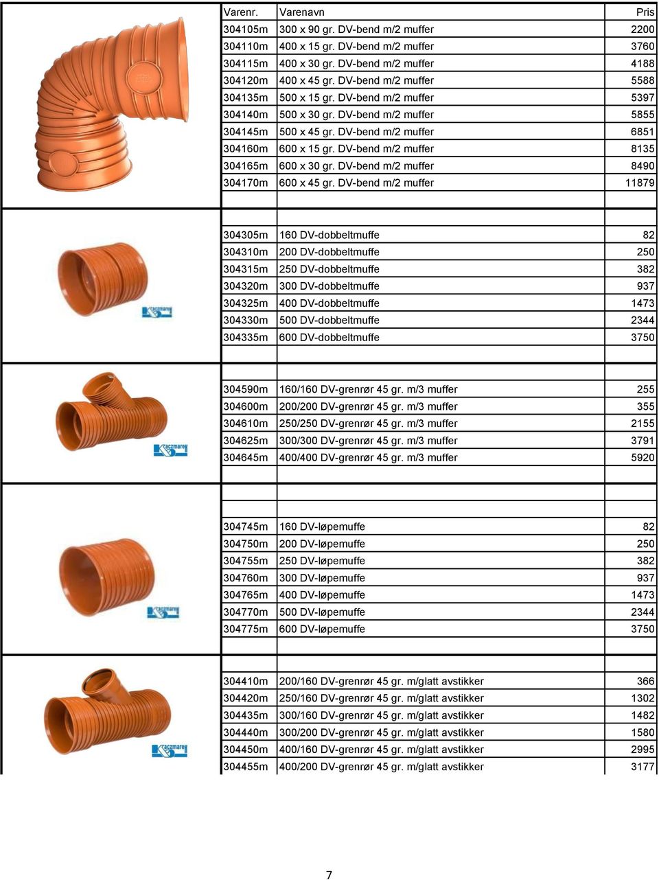 DV-bend m/2 muffer 8490 304170m 600 x 45 gr.